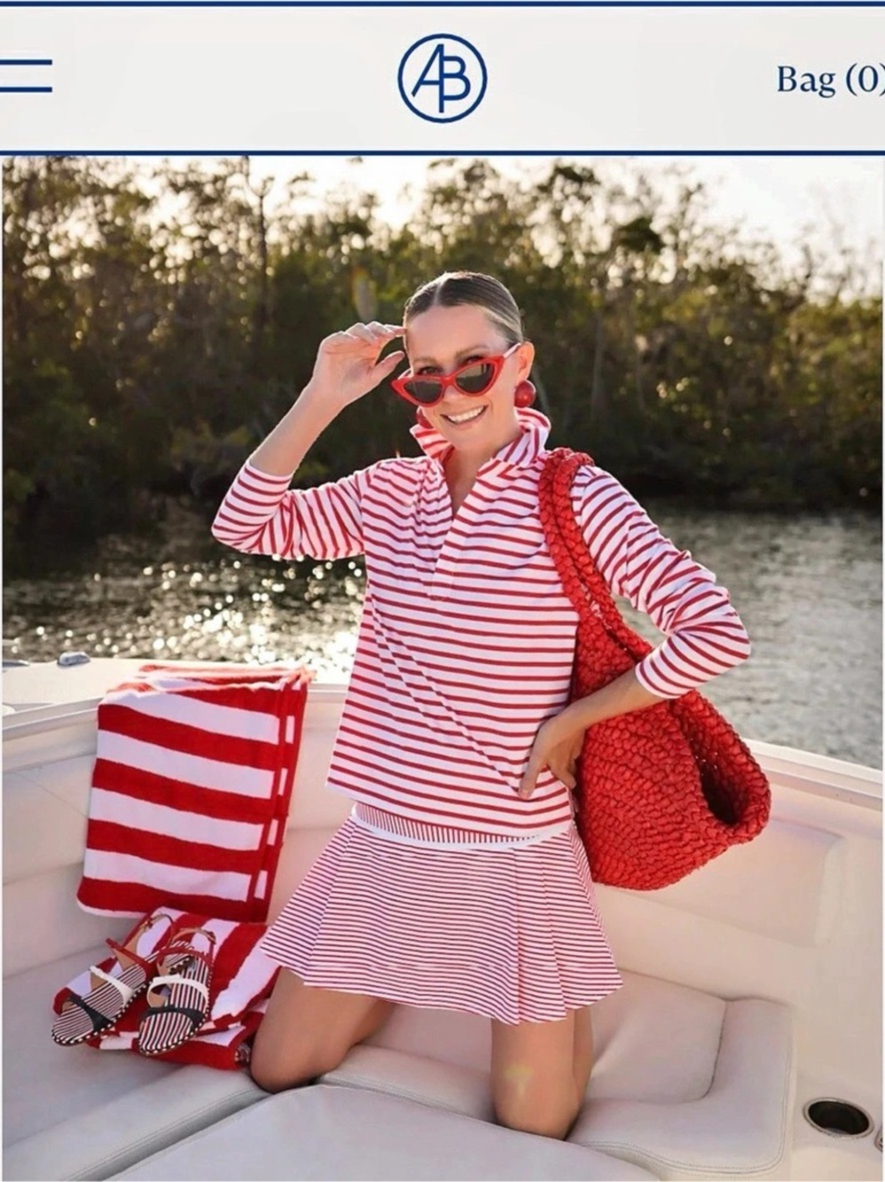 NWOT Addison Bay Voley Skort Striped Mini Skort Red & White XXS